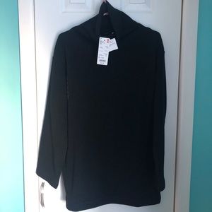 Oversized black high neck tunic